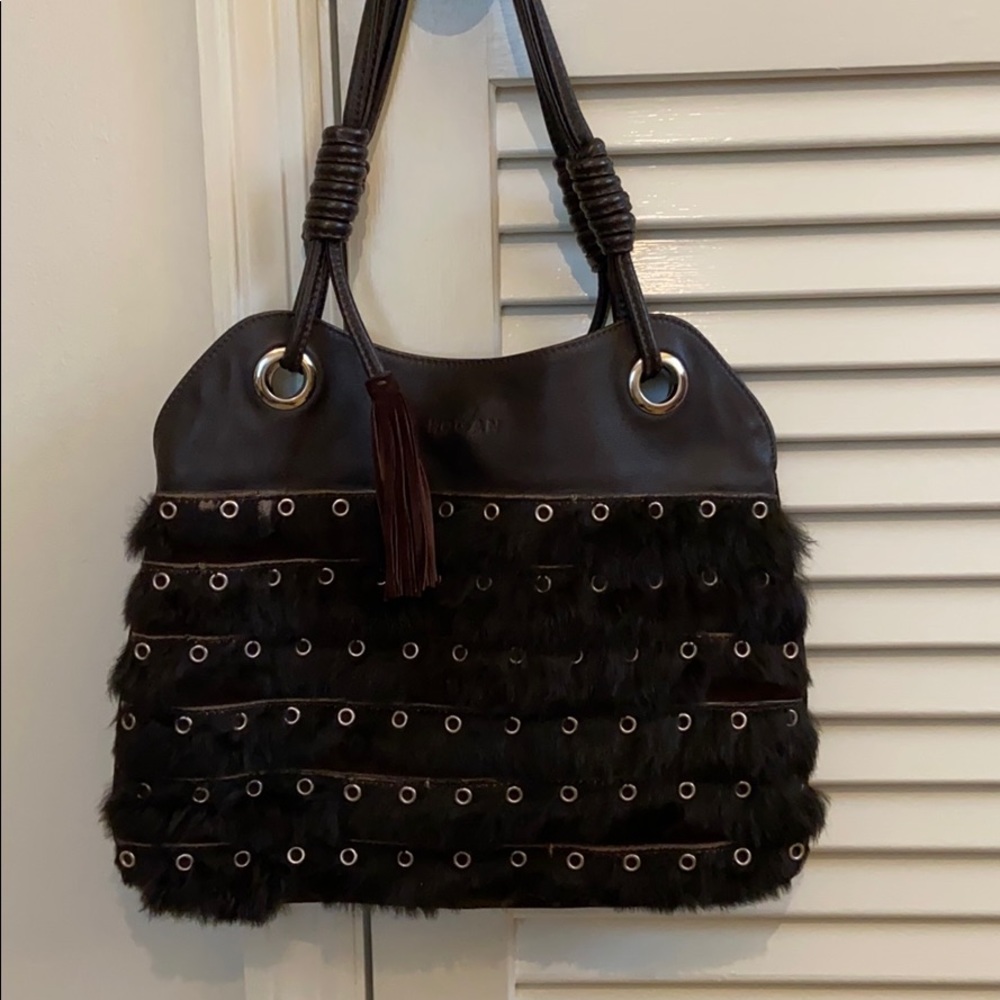 Hogan real fur/leather purse
